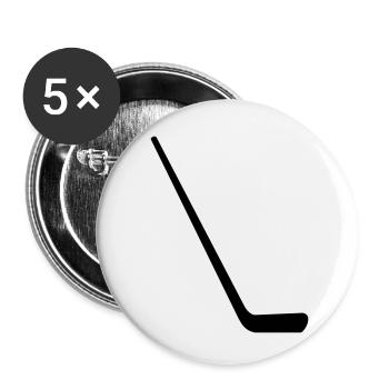 bâton de hockey - Lot de 5 petits badges (25 mm) - blanc - Devant