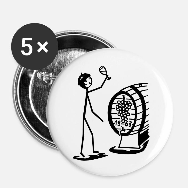 Winzer - Buttons klein 25 mm (5er Pack) - Weiß