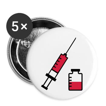 Spritze - Buttons klein 25 mm (5er Pack) - Weiß - Vorne