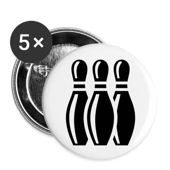 Bowling - Buttons small 1''/25 mm (5-pack) - white - Front