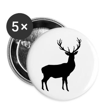 deer - antler - hunting - hunter - Buttons small 1''/25 mm (5-pack) - white - Front
