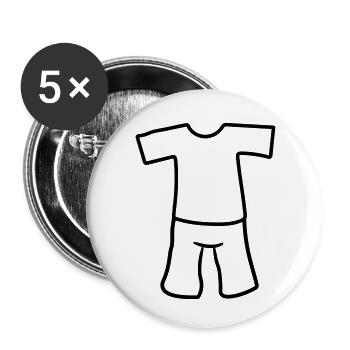 heiss t shirt oberteil kleidung hose anziehen kurz - Buttons klein 25 mm (5er Pack) - Weiß - Vorne