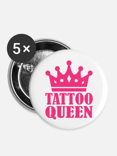 Tattoo - Buttons klein 25 mm (5er Pack) - Weiß