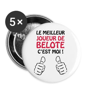 Karte / spielen / Rommé / bridge / spiel / Poker - Buttons klein 25 mm (5er Pack) - Weiß - Vorne