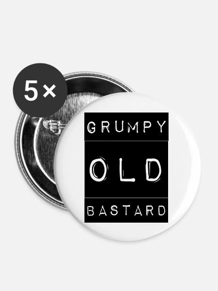Grumpy - Buttons klein 25 mm (5er Pack) - Weiß