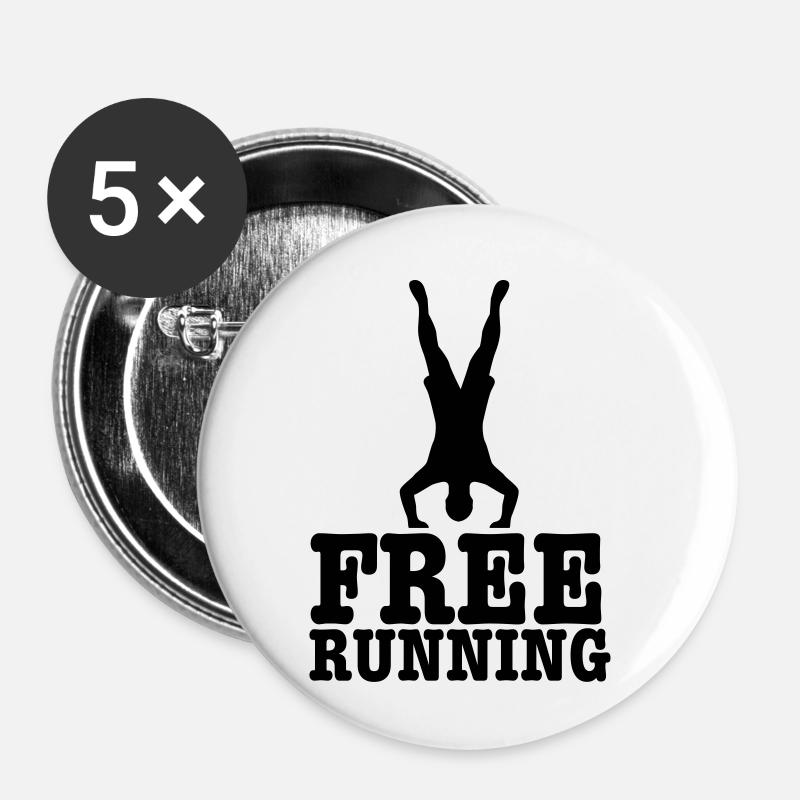 free running - Buttons klein 25 mm (5er Pack) - Weiß