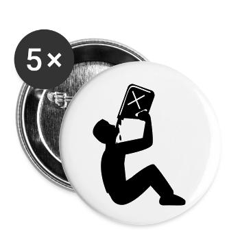 vergiften öl benzin diesel trinken saufen betrinke - Buttons klein 25 mm (5er Pack) - Weiß - Vorne
