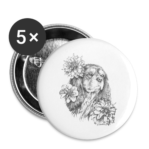Dahlien Cavalier - Buttons/Badges lille, 25 mm (5-pack)