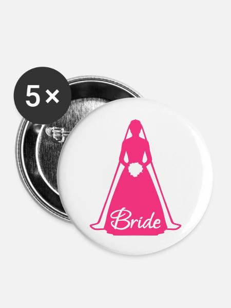 Bride - Buttons klein 25 mm (5er Pack) - Weiß
