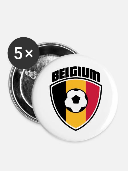 Belgien - Buttons klein 25 mm (5er Pack) - Weiß