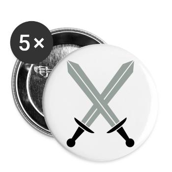 Crossed swords - Buttons small 1''/25 mm (5-pack) - white - Front