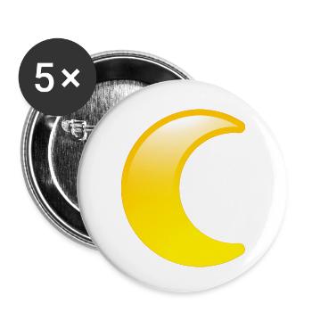 Smiley Moon - Lot de 5 petits badges (25 mm) - blanc - Devant