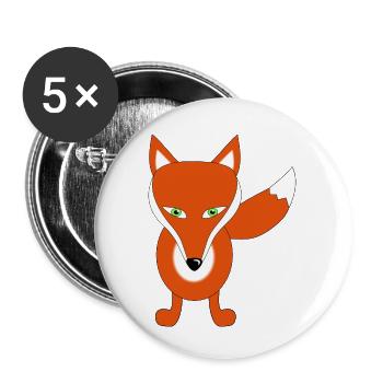 fuchs tier lustig - Buttons klein 25 mm (5er Pack) - Weiß - Vorne