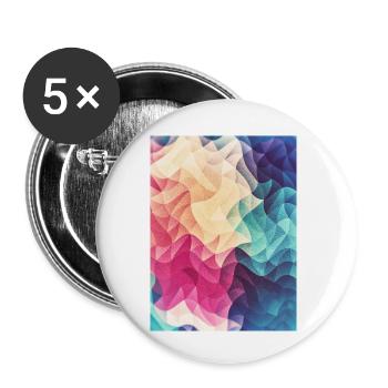 Abstract low poly color pattern design (spectrum) - Buttons klein 25 mm (5er Pack) - Weiß - Vorne