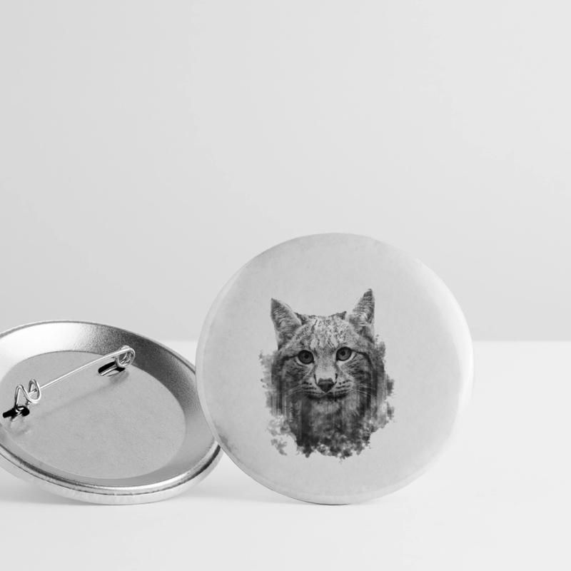 Chat Lynx - Design d’exposition double cool Lot de 5 petits badges (25 mm)