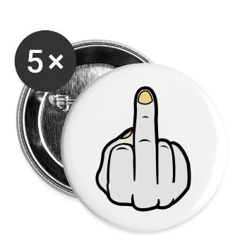 mittelfinger_colors - Buttons klein 25 mm (5er Pack) - Weiß - Vorne