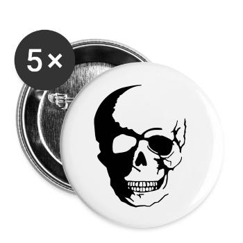skull_001 - Buttons klein 25 mm (5er Pack) - Weiß - Vorne
