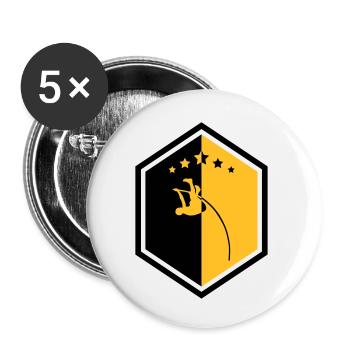 Stabhochsprung Stabhochsprunger Sport Sportler - Buttons klein 25 mm (5er Pack) - Weiß - Vorne