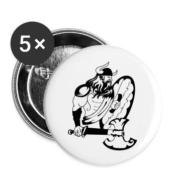 wikinger_1 - Buttons klein 25 mm (5er Pack) - Weiß - Vorne
