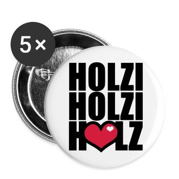 Ich und mein Holz - Buttons small 1''/25 mm (5-pack) - white - Front