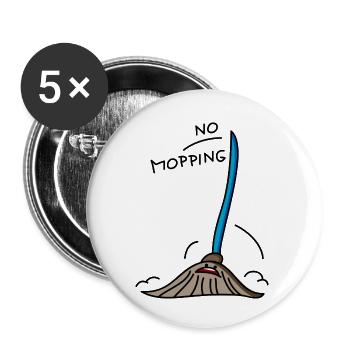 Kein Mobbing - Buttons klein 25 mm (5er Pack) - Weiß - Vorne
