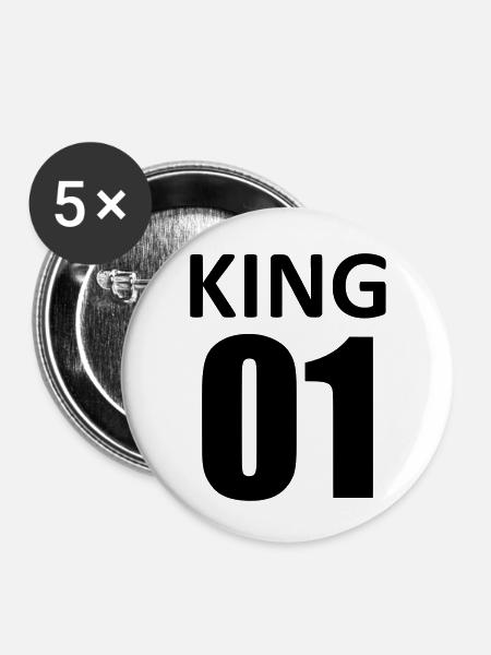 king 01 - Buttons klein 25 mm (5er Pack) - Weiß