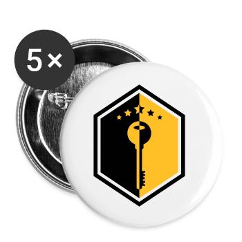 Locksmith Key Schlosser Serrurier Clé Serrure - Buttons small 1''/25 mm (5-pack) - white - Front