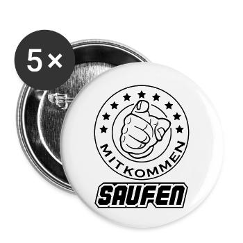 saufen - Buttons klein 25 mm (5er Pack) - Weiß - Vorne