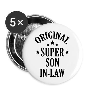 Son in law Schwiegersohn Beau Frere Beau-Frère - Buttons small 1''/25 mm (5-pack) - white - Front