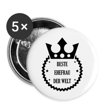 Ehe Hochzeit Liebe Paar Ehemann Frau Braut Love - Buttons klein 25 mm (5er Pack) - Weiß - Vorne