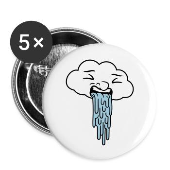 vomissant drôle nuage de pluie - Lot de 5 petits badges (25 mm) - blanc - Devant