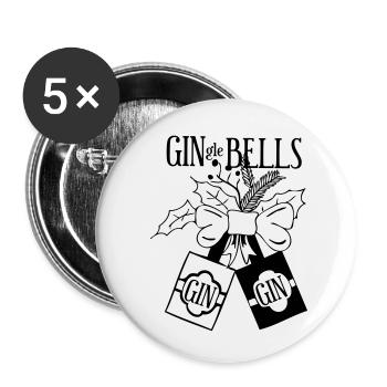 GinGle Bells Cube - Buttons klein 25 mm (5er Pack) - Weiß - Vorne