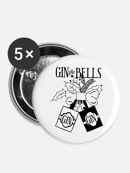 GinGle Bells Cube - Buttons klein 25 mm (5er Pack) - Weiß