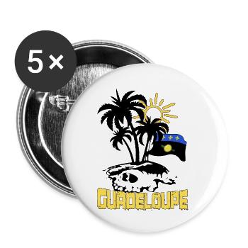 Guadeloupe - Buttons klein 25 mm (5er Pack) - Weiß - Vorne