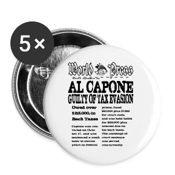 Capone - Buttons klein 25 mm (5er Pack) - Weiß - Vorne
