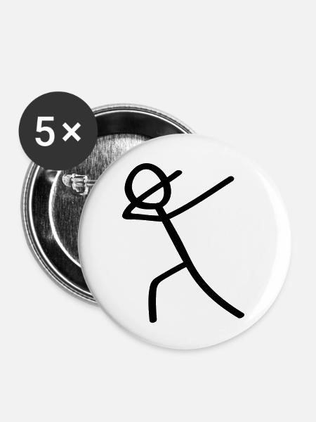 dabbing man - Buttons klein 25 mm (5er Pack) - Weiß