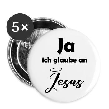 glaube_an_jesus - Buttons klein 25 mm (5er Pack) - Weiß - Vorne
