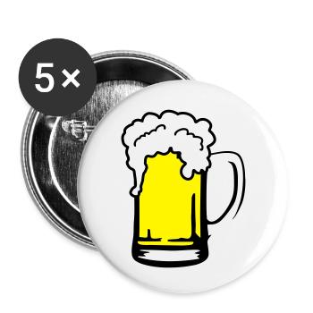 Beer - Buttons small 1''/25 mm (5-pack) - white - Front
