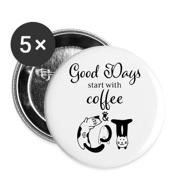 Cat lover - Buttons small 1''/25 mm (5-pack) - white - Front