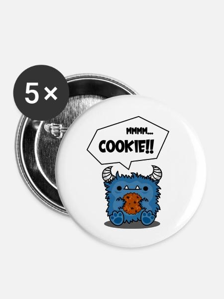 Cookie Monsta - Buttons klein 25 mm (5er Pack) - Weiß