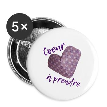 Herz zu nehmen - Buttons klein 25 mm (5er Pack) - Weiß - Vorne