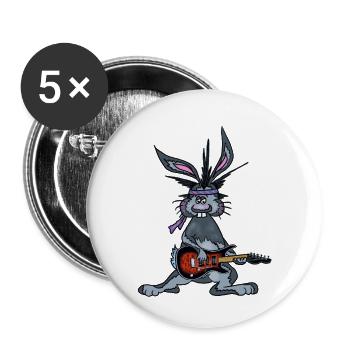 Joe the Bunny rocks on his electric guitar - Buttons small 1''/25 mm (5-pack) - white - Front