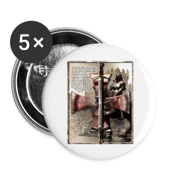Templars of Steel - The Letter - Buttons small 1''/25 mm (5-pack) - white - Front