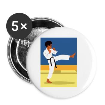 Karate Kid - Lot de 5 petits badges (25 mm) - blanc - Devant