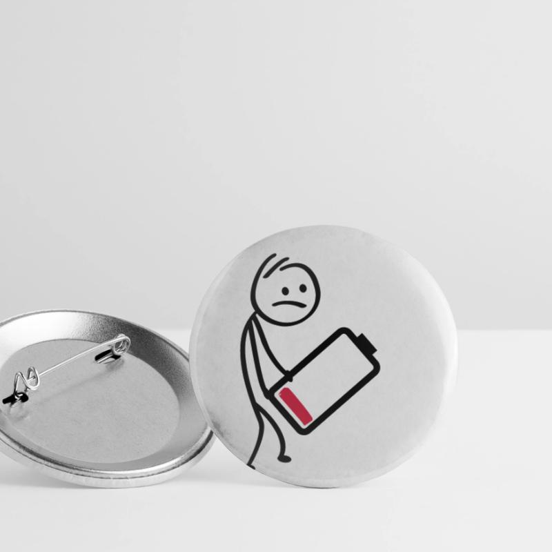 Battery charger. Rechargeable battery, low level Buttons small 1''/25 mm (5-pack)