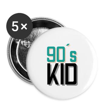 90`s kid / retro / vintage / 90s kids - Buttons small 1''/25 mm (5-pack) - white - Front