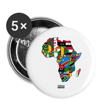AFRIKA Länder Logo - Buttons klein 25 mm (5er Pack) - Weiß - Vorne