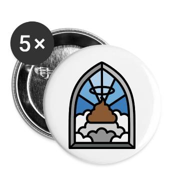 Holy Shit Glasmalerei Kirche lustige Kacke meme - Buttons klein 25 mm (5er Pack) - Weiß - Vorne