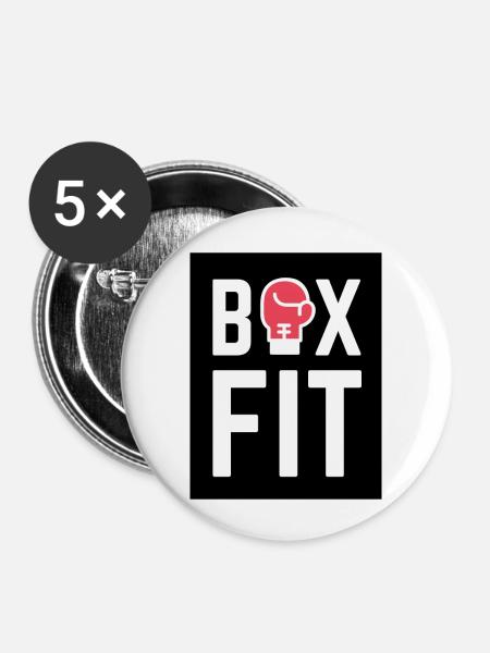 Boxen - Buttons klein 25 mm (5er Pack) - Weiß