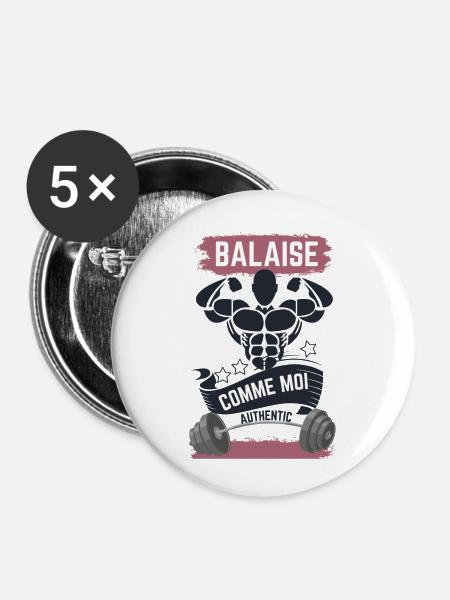 Besen wie ich - Buttons klein 25 mm (5er Pack) - Weiß